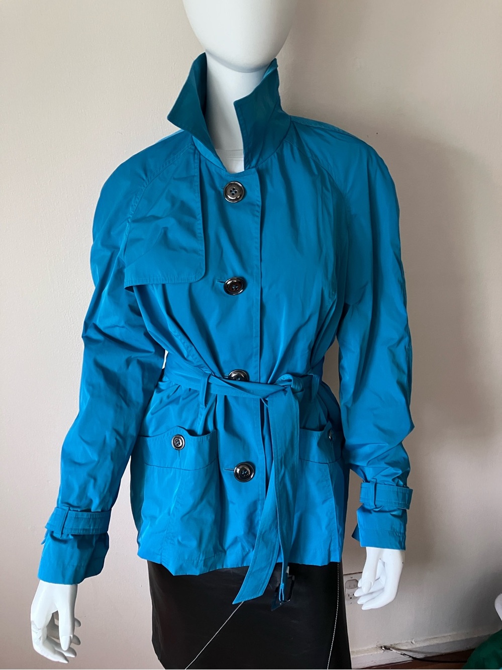 NWOT Talbots  Teal/turquoise trench w/self belt